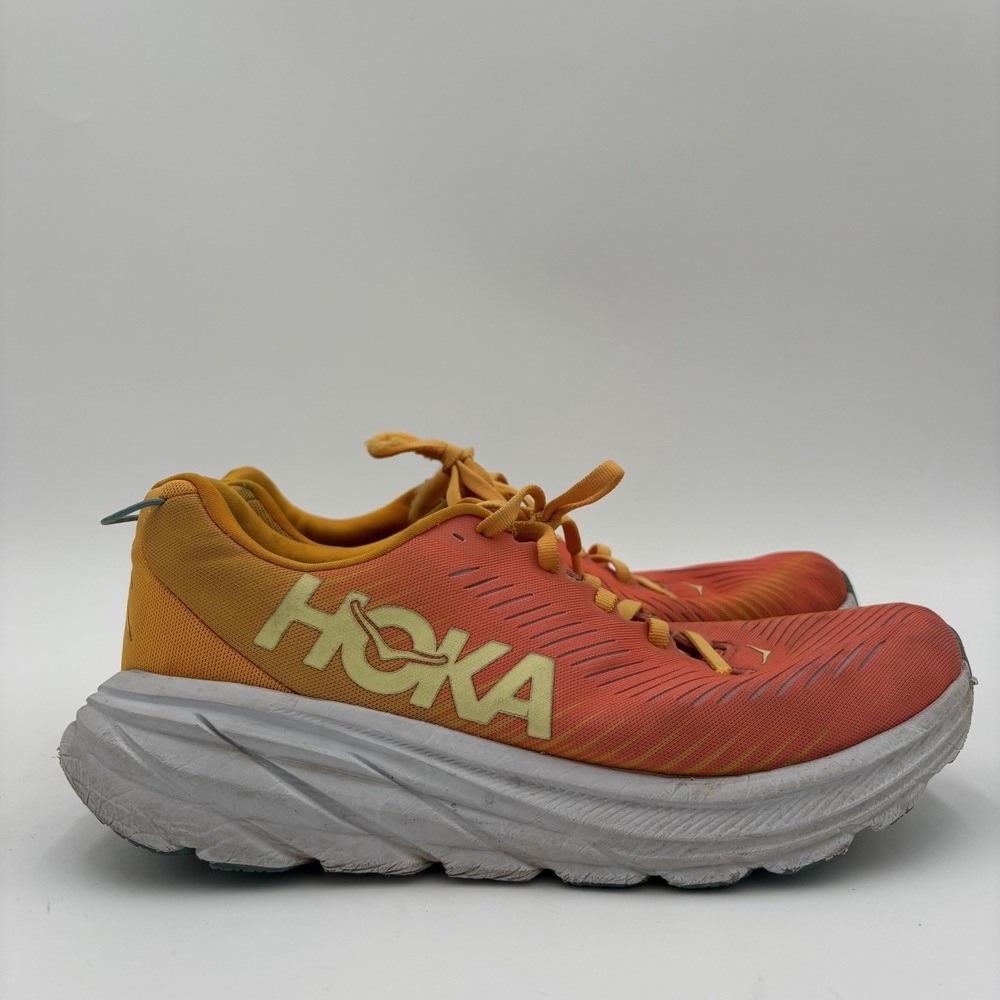 Hoka Womens 9.5B Rincon 3 Running Sneakers Orange Workout Light Road Walking